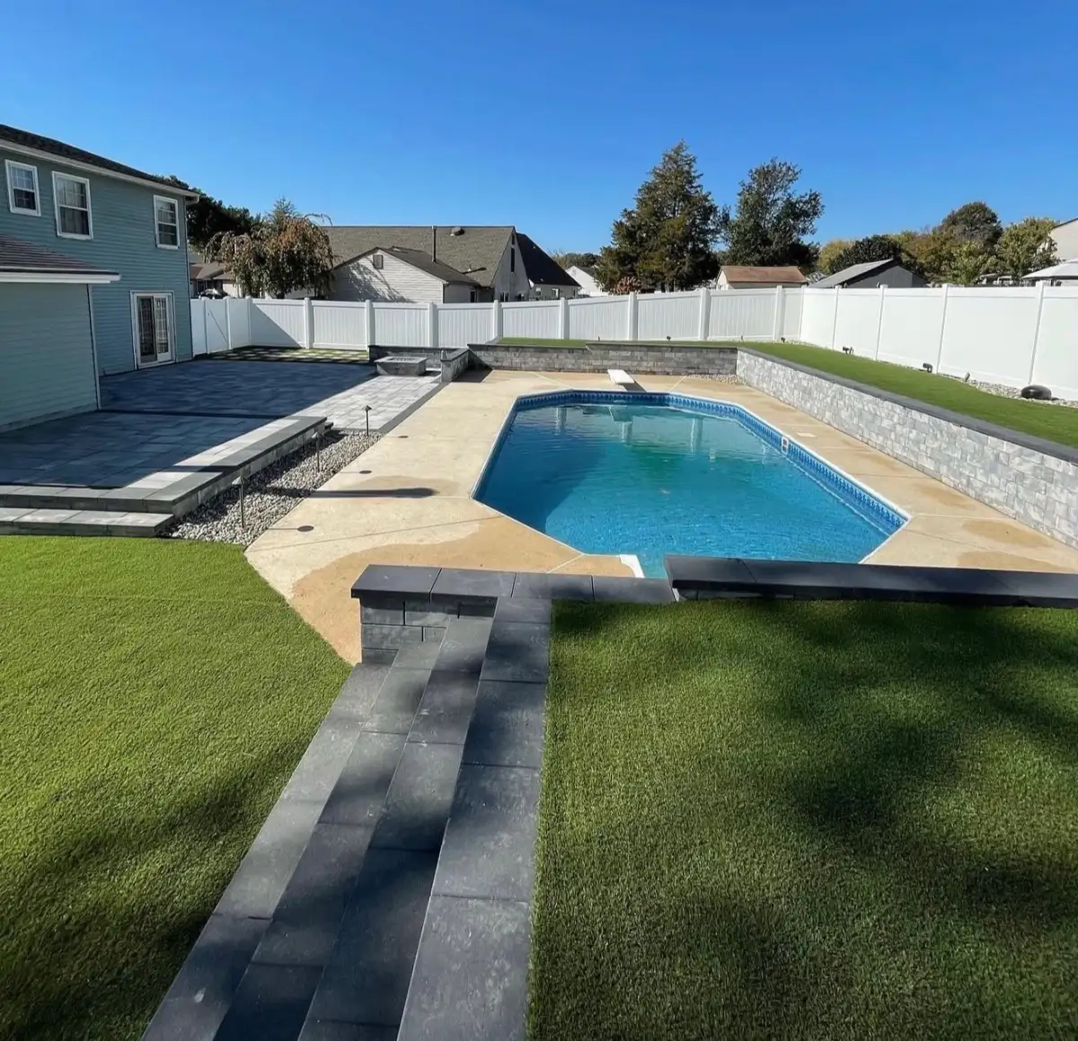 Miller's Landscaping team completing a landscape project in Gloucester County, NJ