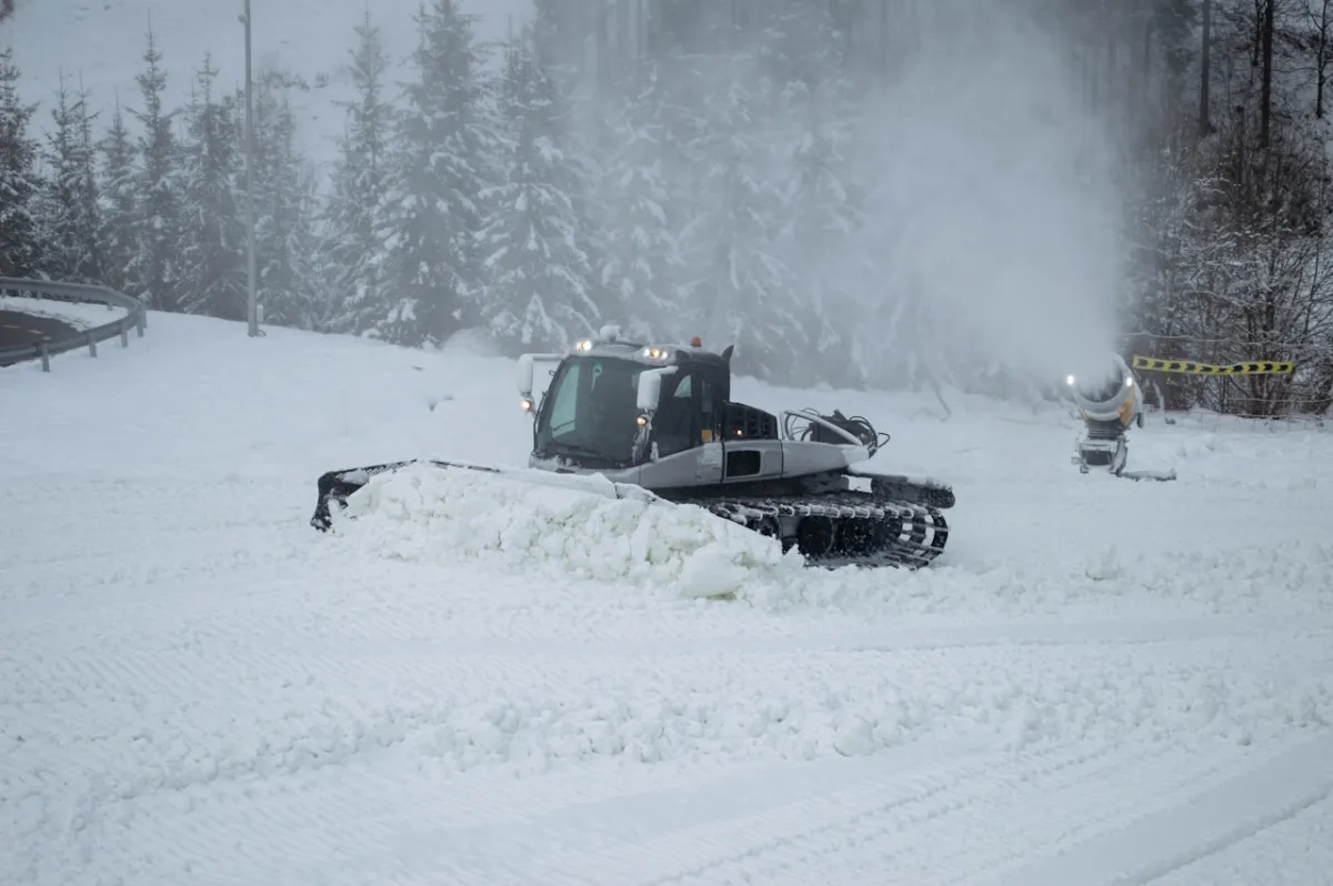 Heavy-duty snow removal clearing a road in winter