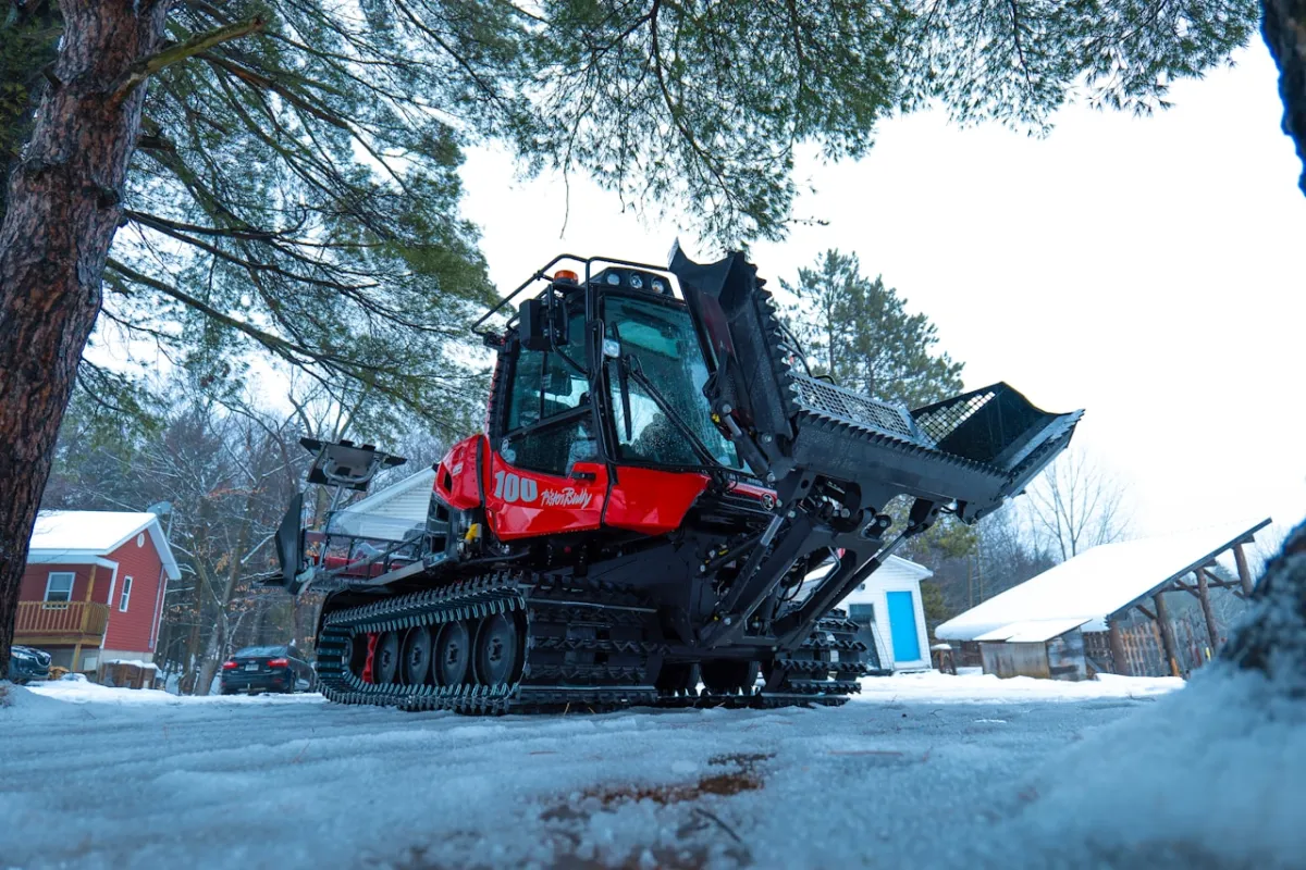 Snow removal equipment clearing a commercial property